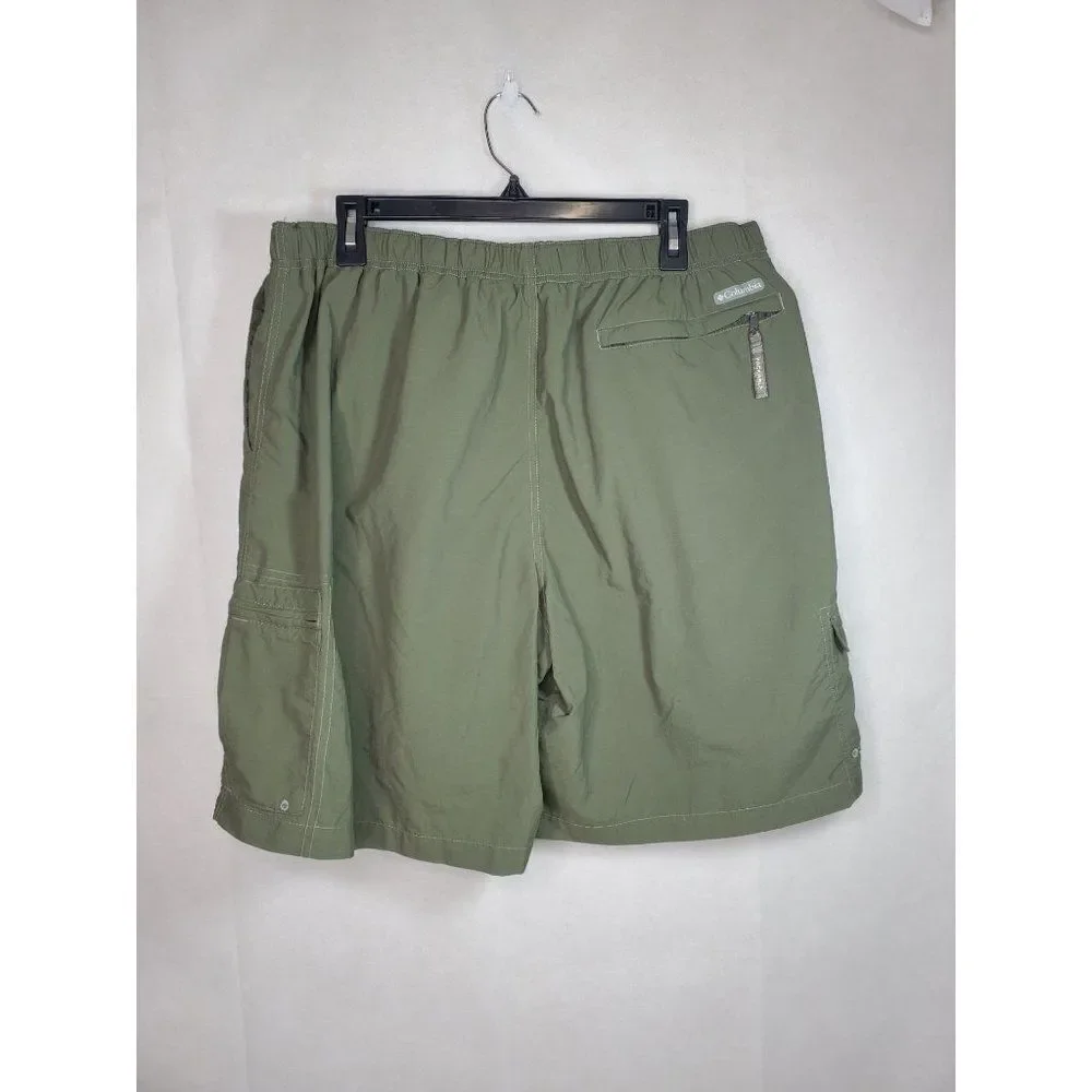 Colulmbia Sportswear Men's Packable Army Green Quick Dry Adjustable Swim Trunks